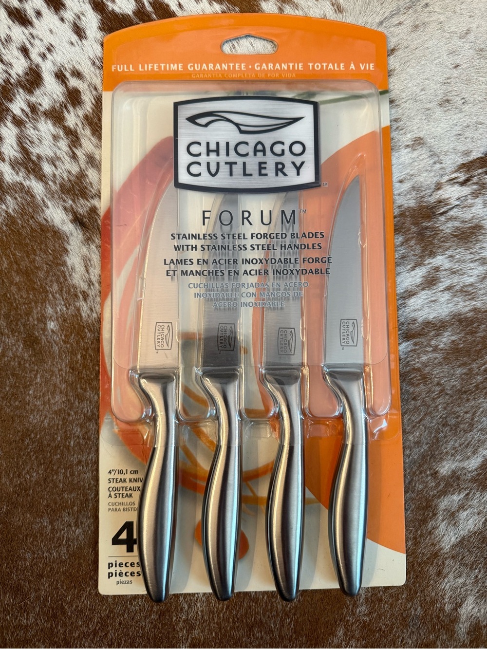 Chicago Cutlery Forum Stainless Steel 4-Piece Steak Knife Set - Silver